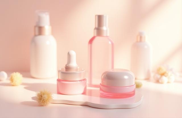 Mise en scène de produits cosmétiques - lumière naturelle
